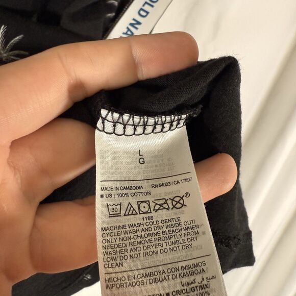 New Old Navy Blouse Women's Large Everywear Palm Tree Short Sleeve Vneck - Picture 5 of 10